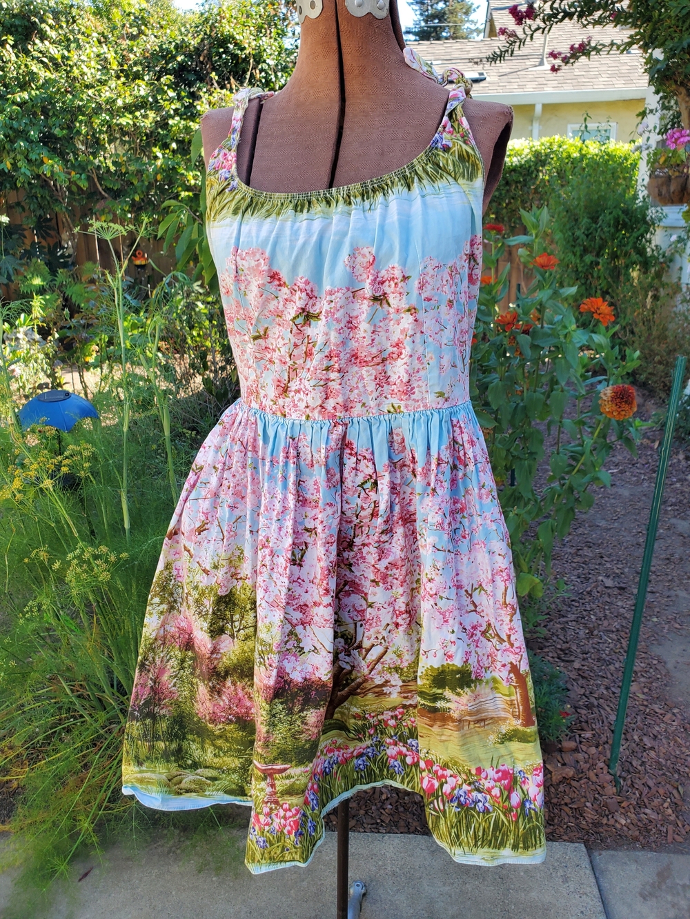 Bernie Dexter Blue and Pink Floral Midi Dress